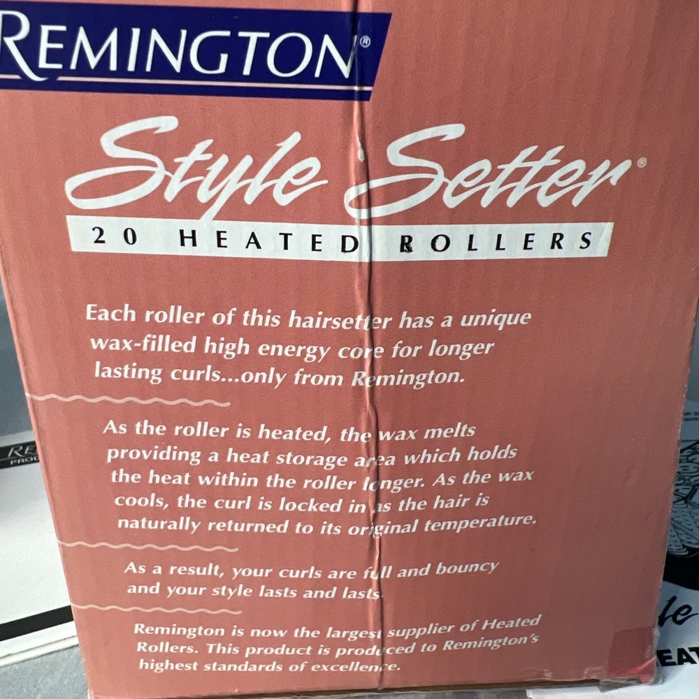 VTG Remington Style Setter 20 Heated Hot Rollers Hair Curlers Wax Core C-20 Box - Picture 4 of 10